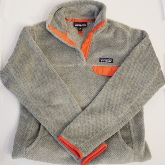 Patagonia Jackets & Blazers - Patagonia Gray/Pink Re-Tool Snap-T Fleece Pullover